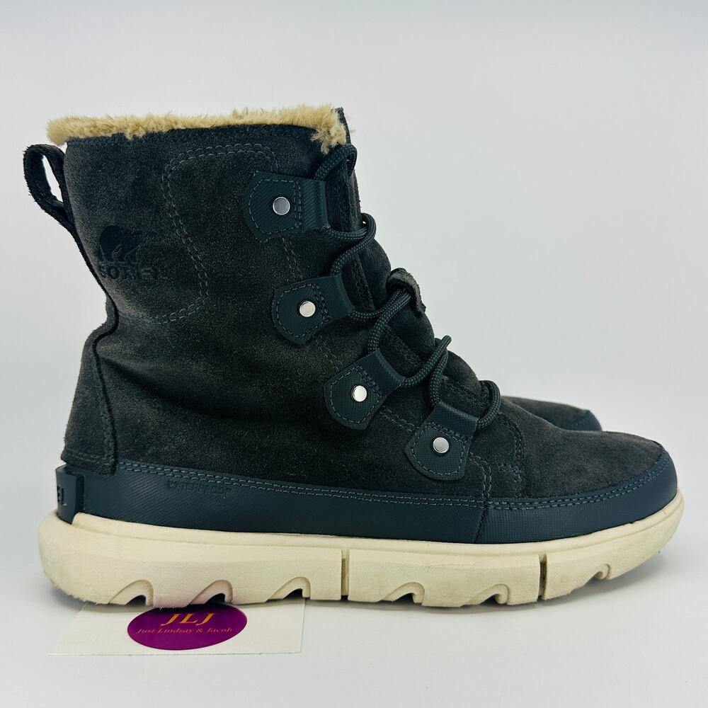 Sorel Women's Explorer II Joan Faux Fur Winter Boots Grill/Fawn Size 8.5